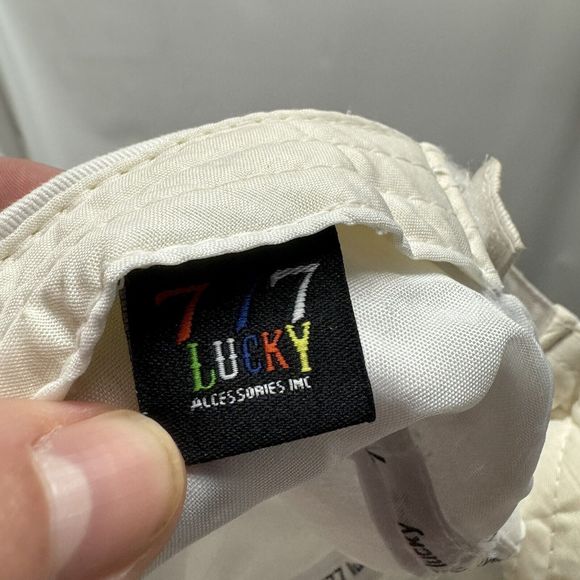 Port Aransas TX White Cadet Hat ARAM 777 Lucky Hook & Loop Adjustable USA Beach - Picture 7 of 8